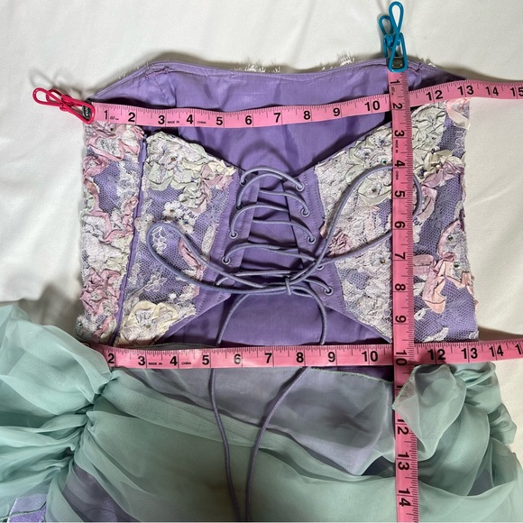 Nicole Miller Strapless Embroidered Embellished Lace Corset Mermaid Maxi Dress 6 - Picture 14 of 15